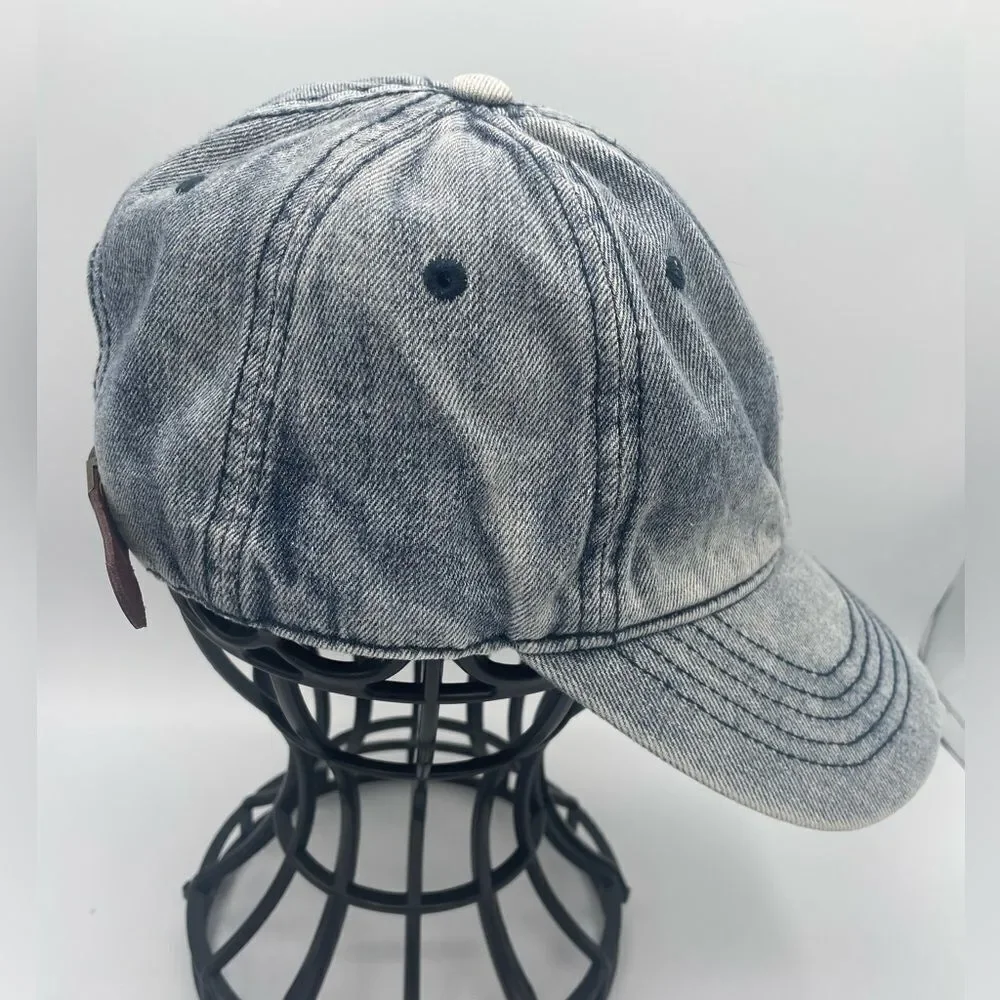 Blue Blank Cap unisex Adjustable Hat Adult 90s Acid Wash